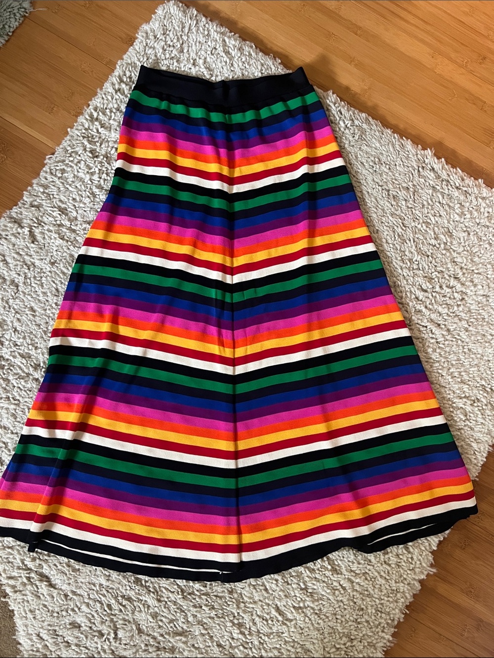 Moschino Rainbow Stripe A-Line Skirt - Multicolor